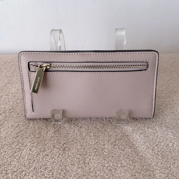 Kate Spade Bi-fold Taupe Wallet with Gold Accents - Picture 3 of 4